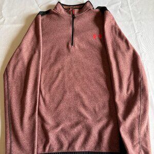 Under Armour Cold Gear 1/4 Zip Pullover Men Med Red Activewear Sweatshirt